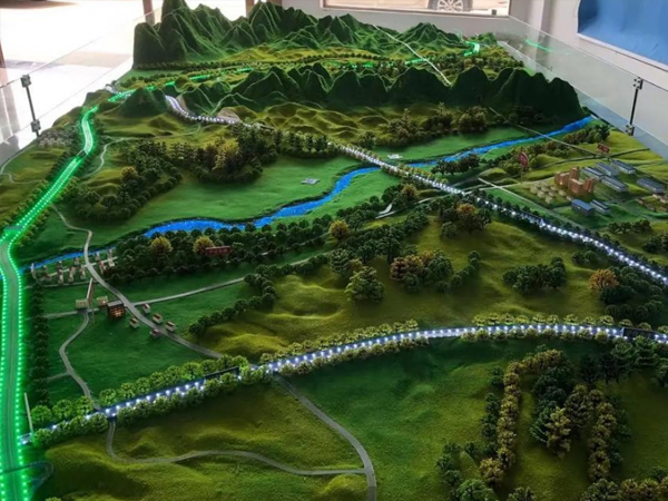 景区地形地貌沙盘模型图